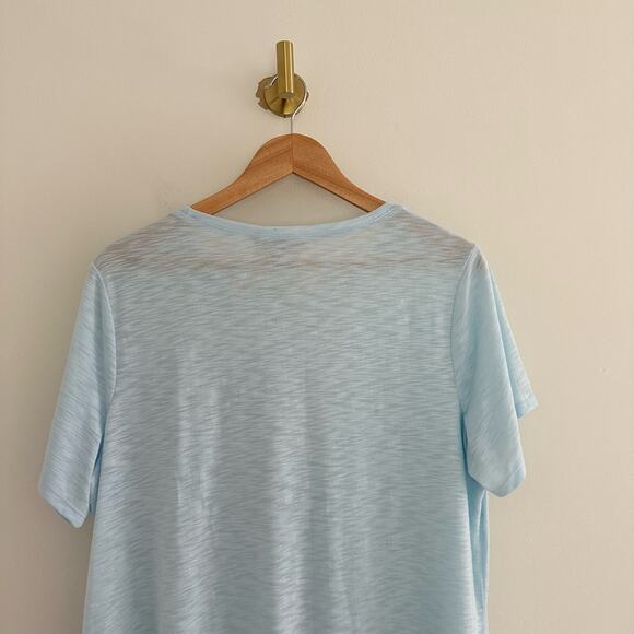 NWT INC International Concepts Ruched Side Short Sleeve T-Shirt Blue 1X - Picture 10 of 10
